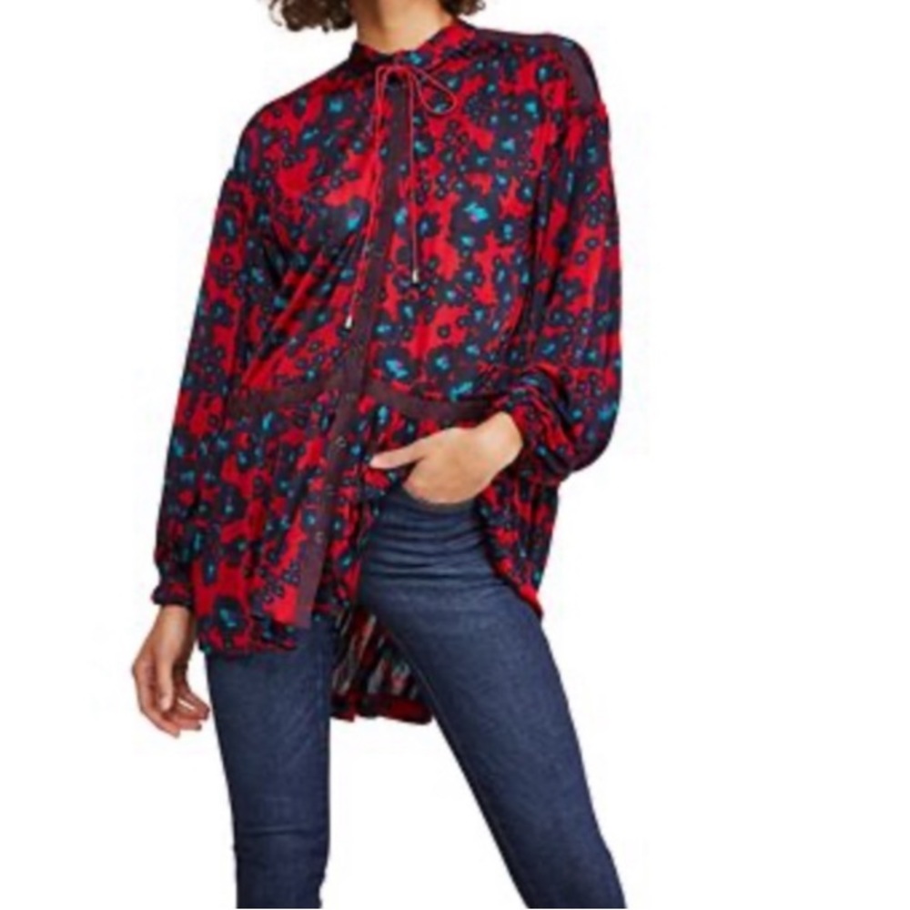 Free People boho print tunic top